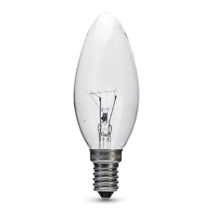 C35 Candle 40W clear glass filament incandescent light bulb for decoration
