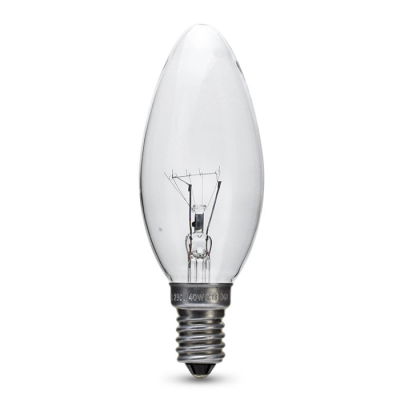 C35 Candle 40W clear glass filament incandescent light bulb for decoration